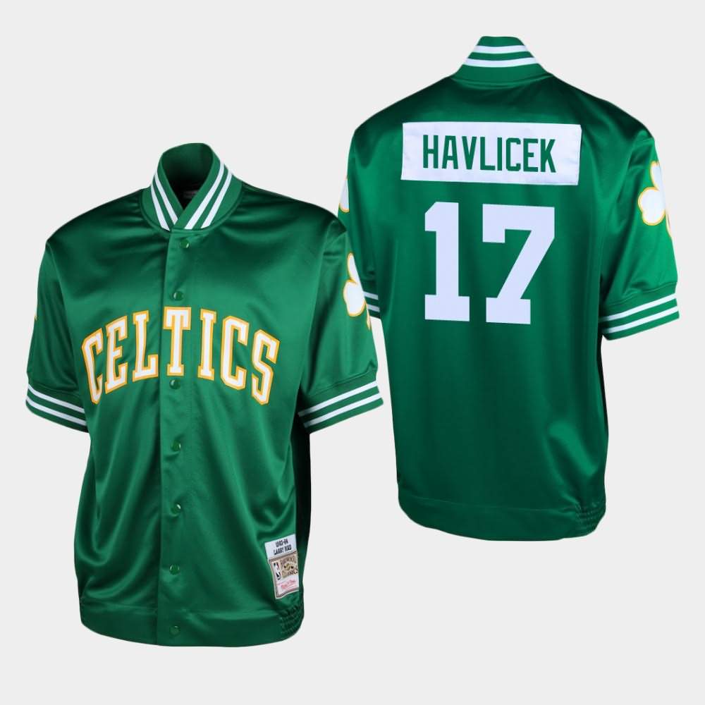 Men's Boston Celtics #17 John Havlicek Green Shooting T-Shirt EZP84E0C