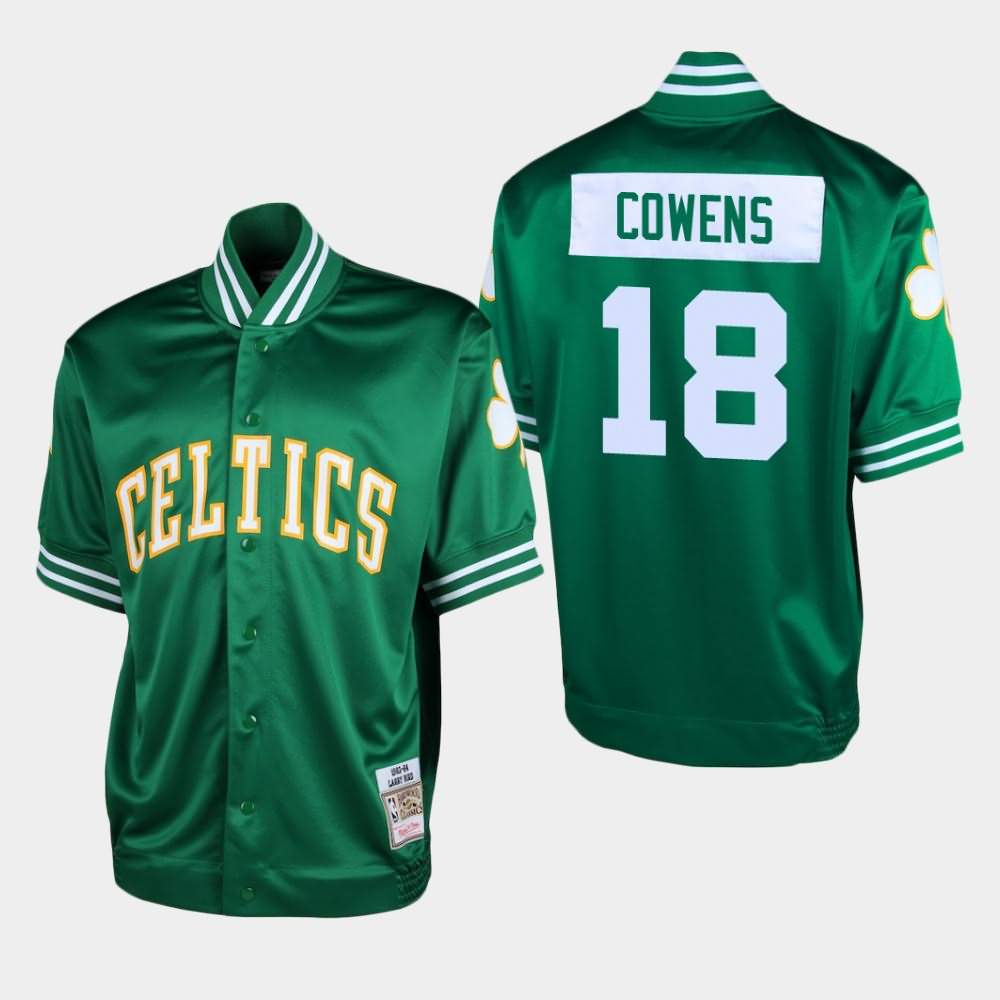 Men's Boston Celtics #18 David Cowens Green Shooting T-Shirt ADI57E8N
