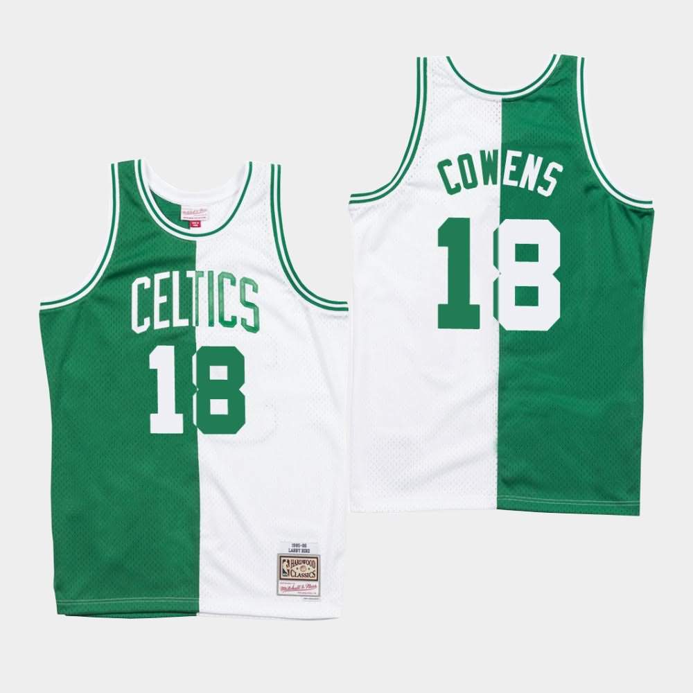 Men's Boston Celtics #18 David Cowens Green White Split Jersey NMJ06E3R