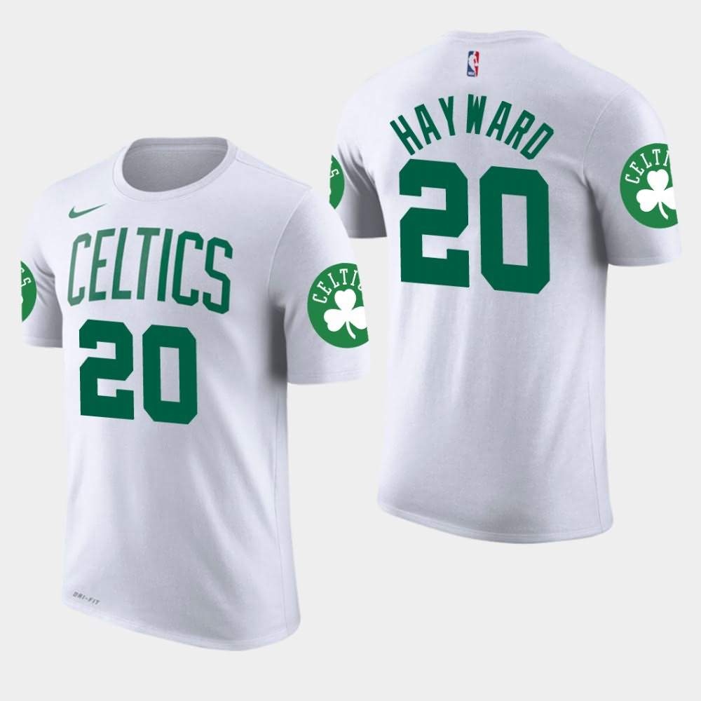 Men's Boston Celtics #20 Gordon Hayward White Edition Association T-Shirt FBY35E2Y
