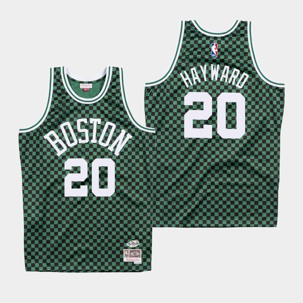 Men's Boston Celtics #20 Gordon Hayward Green Checkerboard Jersey BYE75E5K