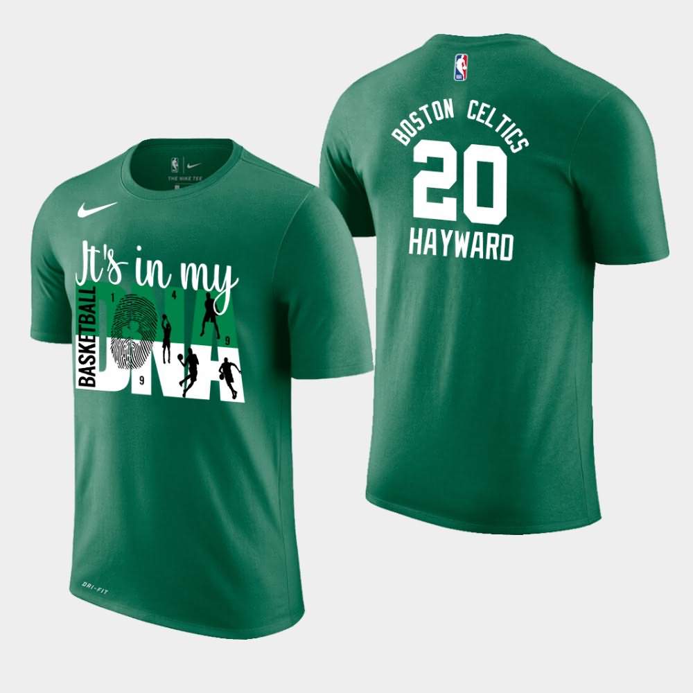 Men's Boston Celtics #20 Gordon Hayward Green Name & Number DNA T-Shirt HSL12E1T