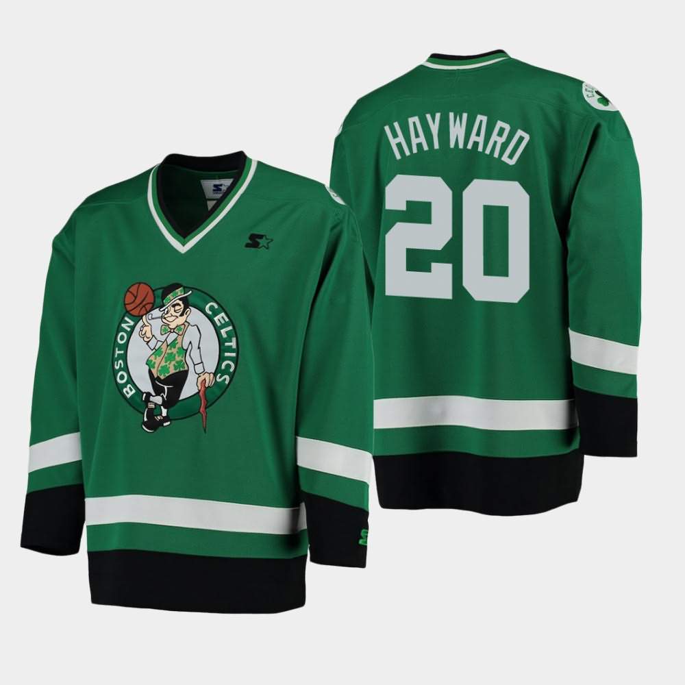Men's Boston Celtics #20 Gordon Hayward Green Hockey Jersey SCD04E5X