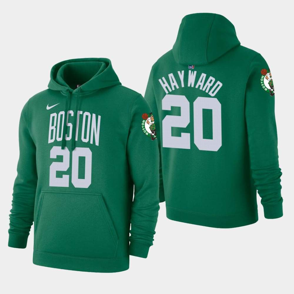 Men's Boston Celtics #20 Gordon Hayward Kelly Green 2020 Season Icon Hoodie ECV37E7U