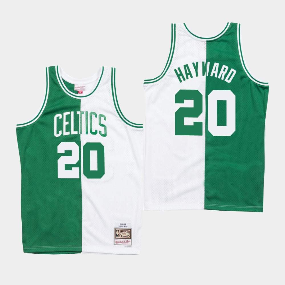 Men's Boston Celtics #20 Gordon Hayward Green White Split Jersey PXI60E6Q