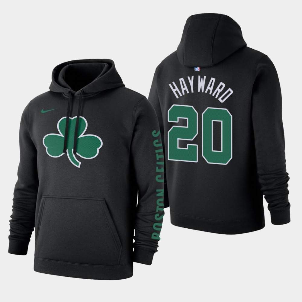 Men's Boston Celtics #20 Gordon Hayward Black 2020 Season Statement Hoodie DCM25E3P