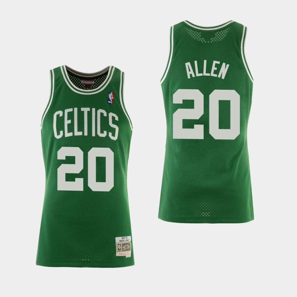 Men's Boston Celtics #20 Ray Allen Green Hardwood Classics Jersey QFF23E4L