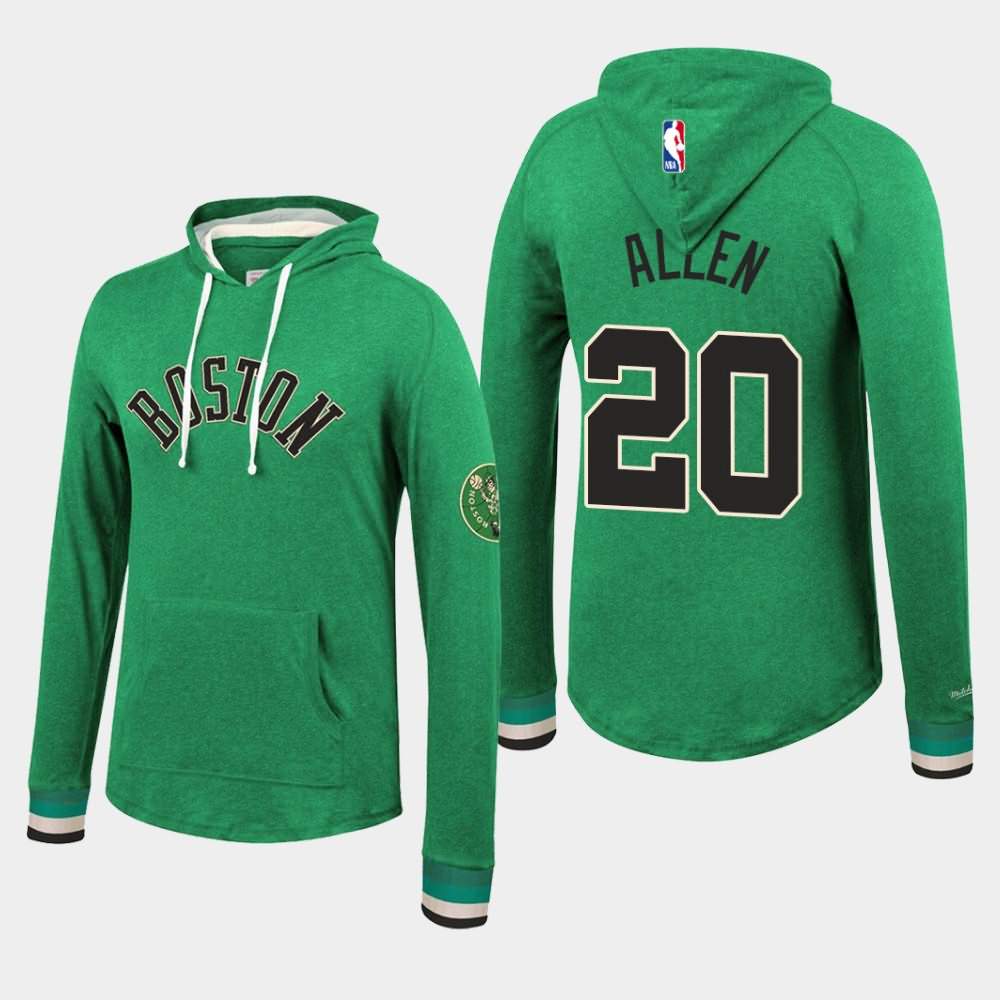Men's Boston Celtics #20 Ray Allen Kelly Green Hardwood Classics Hoodie JVN66E3P