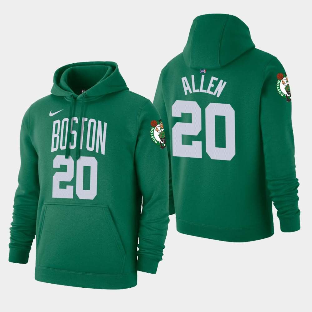 Men's Boston Celtics #20 Ray Allen Kelly Green 2020 Season Icon Hoodie DFI12E1B