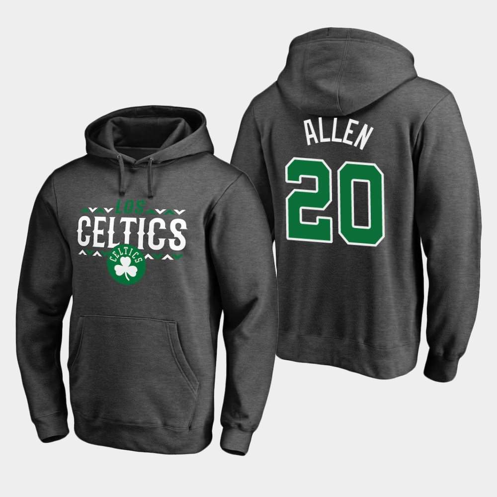 Men's Boston Celtics #20 Ray Allen Ash Noches Enebea Hoodie MLD63E6U