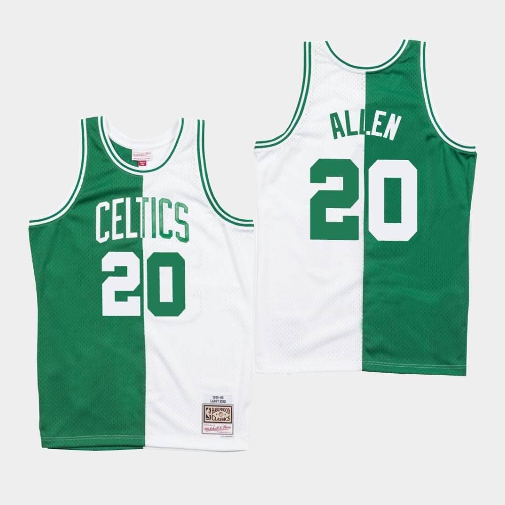 Men's Boston Celtics #20 Ray Allen Green White Split Jersey YRC82E6K