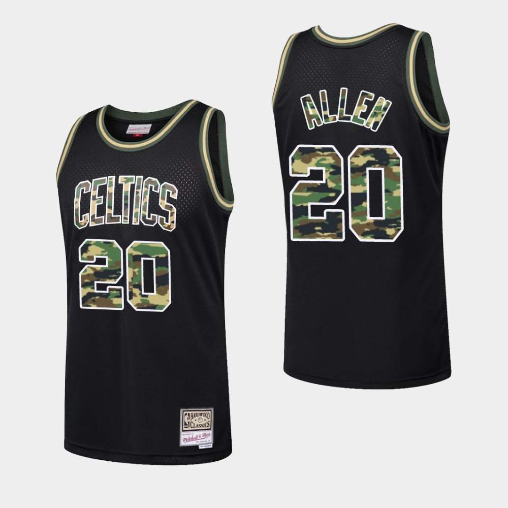 Men's Boston Celtics #20 Ray Allen Black Straight Fire Camo Jersey LXW68E0D