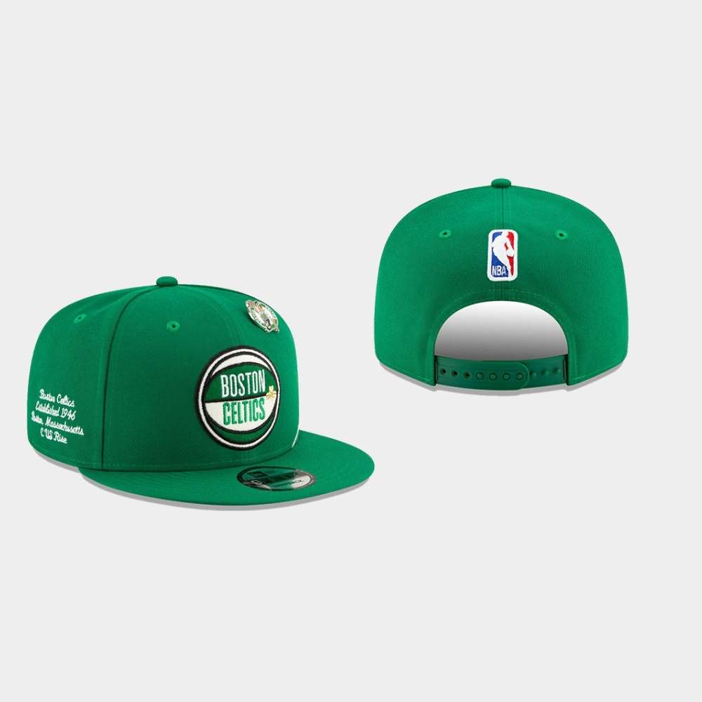Men's Boston Celtics Kelly Green Adjustable 9FIFTY Snapback 2019 NBA Draft Hat TUU32E3S
