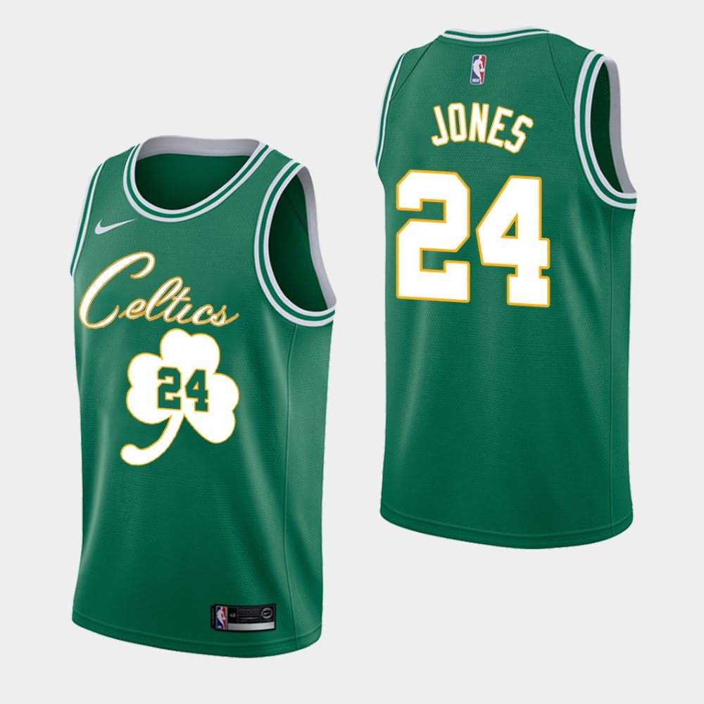 Men's Boston Celtics #24 Sam Jones Green Fashion Forever Lucky Jersey TGN78E7C