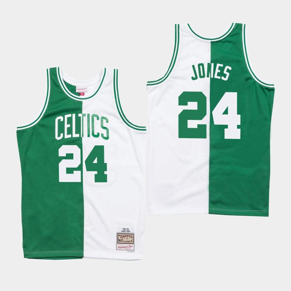 Men's Boston Celtics #24 Sam Jones Green White Split Jersey WDT85E1E