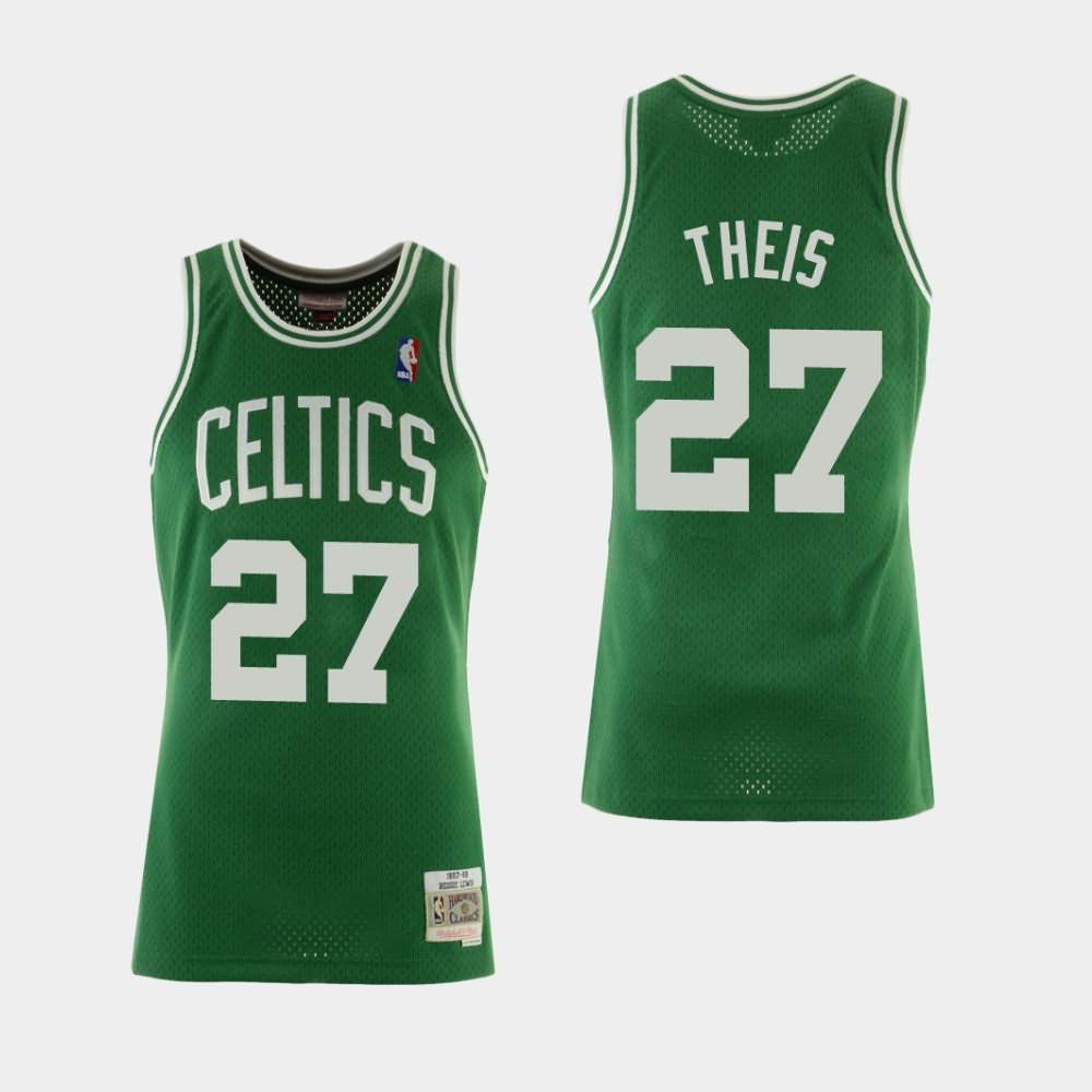 Men's Boston Celtics #27 Daniel Theis Green Hardwood Classics Jersey UWN12E8T