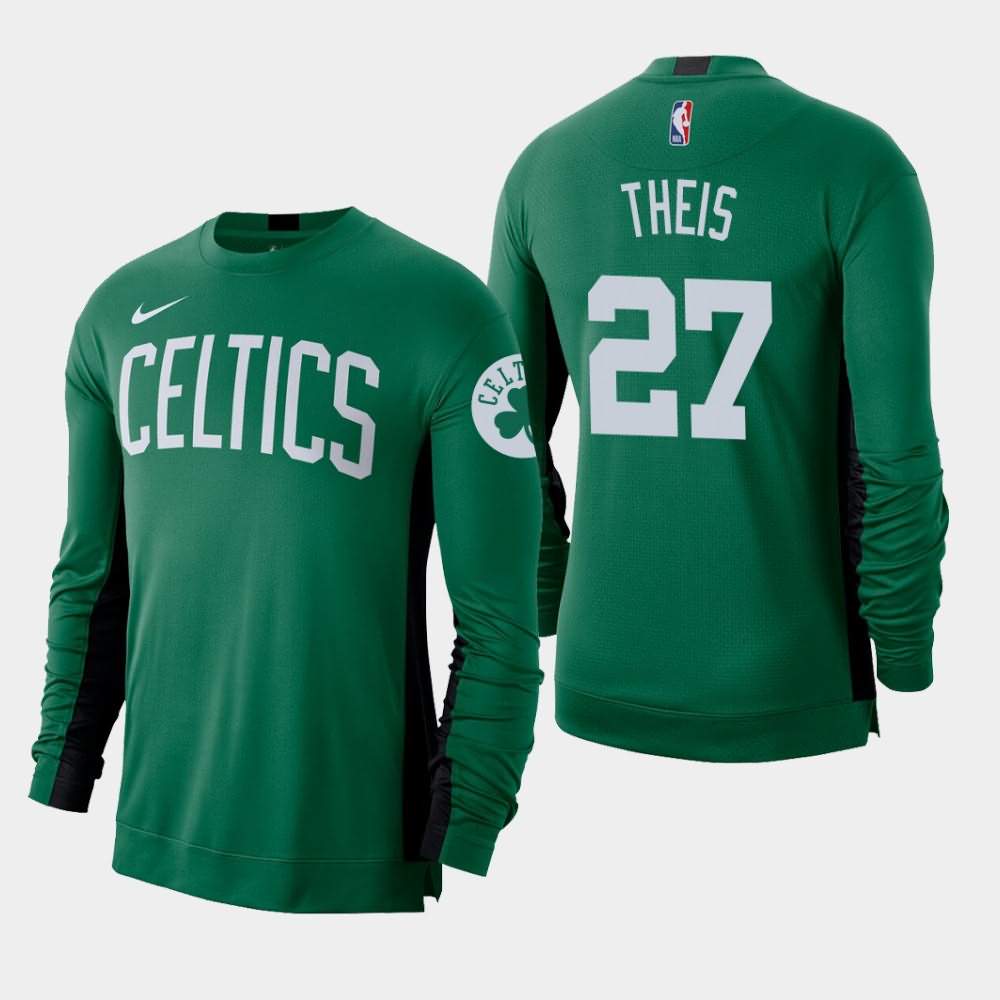 Men's Boston Celtics #27 Daniel Theis Kelly Green Long Sleeve Shooting Performance T-Shirt JES08E3T