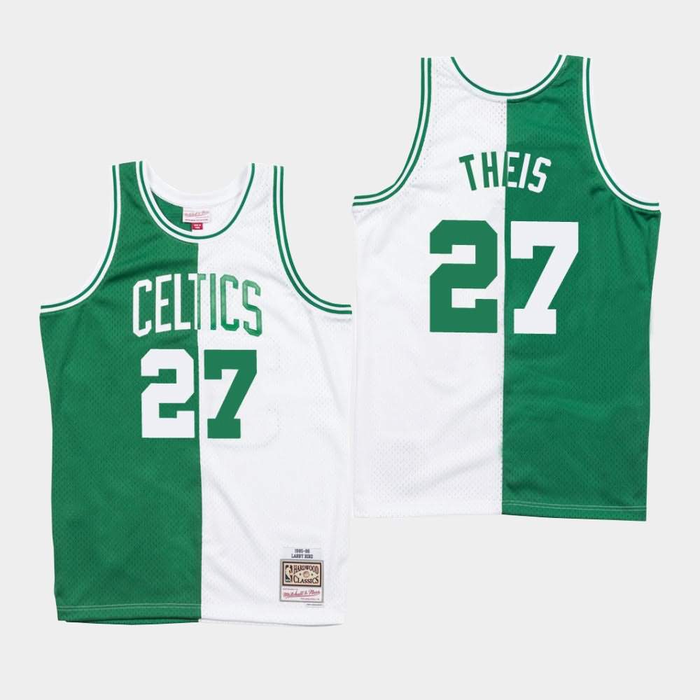 Men's Boston Celtics #27 Daniel Theis Green White Split Jersey BIB78E5R