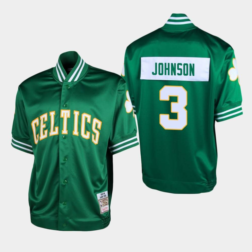 Men's Boston Celtics #3 Dennis Johnson Green Shooting T-Shirt KOI56E7R