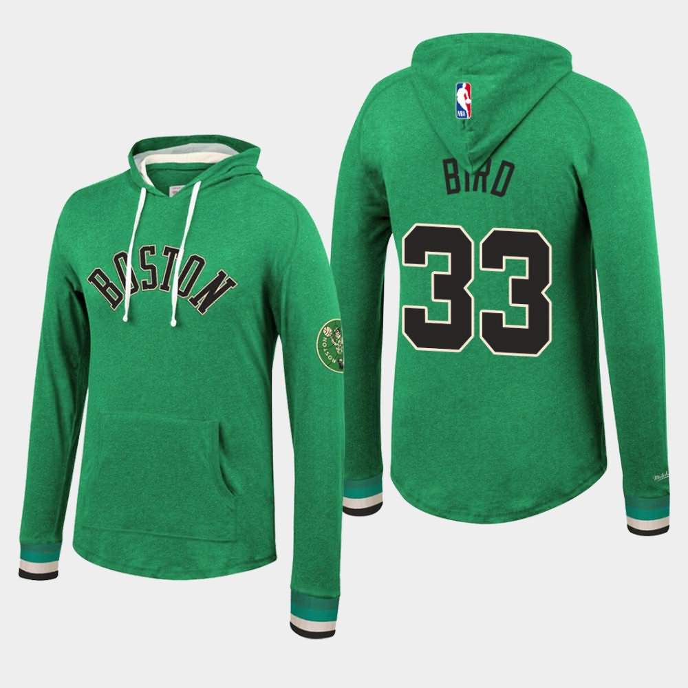 Men's Boston Celtics #33 Larry Bird Kelly Green Hardwood Classics Hoodie UCS38E0L