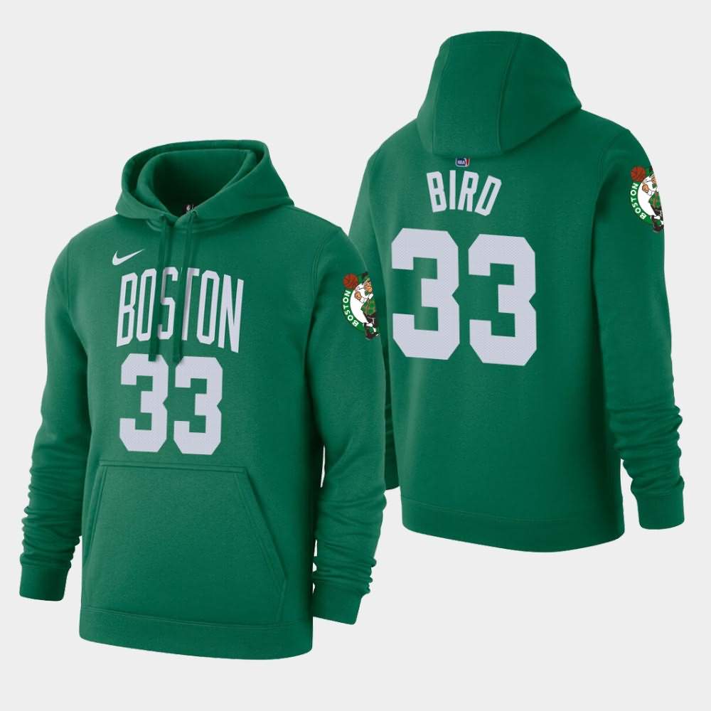 Men's Boston Celtics #33 Larry Bird Kelly Green 2020 Season Icon Hoodie RXE31E4C
