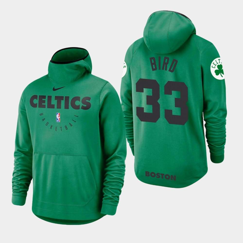 Men's Boston Celtics #33 Larry Bird Kelly Green Spotlight Hoodie RYA11E5B