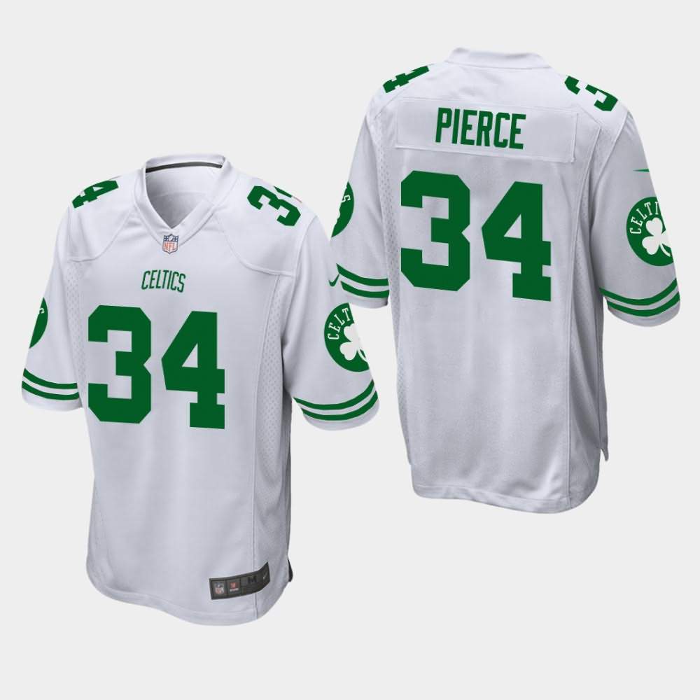 Men's Boston Celtics #34 Paul Pierce White Football Jersey IJR63E0P