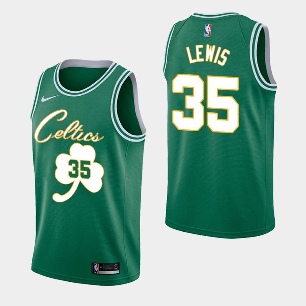 Men's Boston Celtics #35 Reggie Lewis Green Fashion Forever Lucky Jersey GZE15E8L