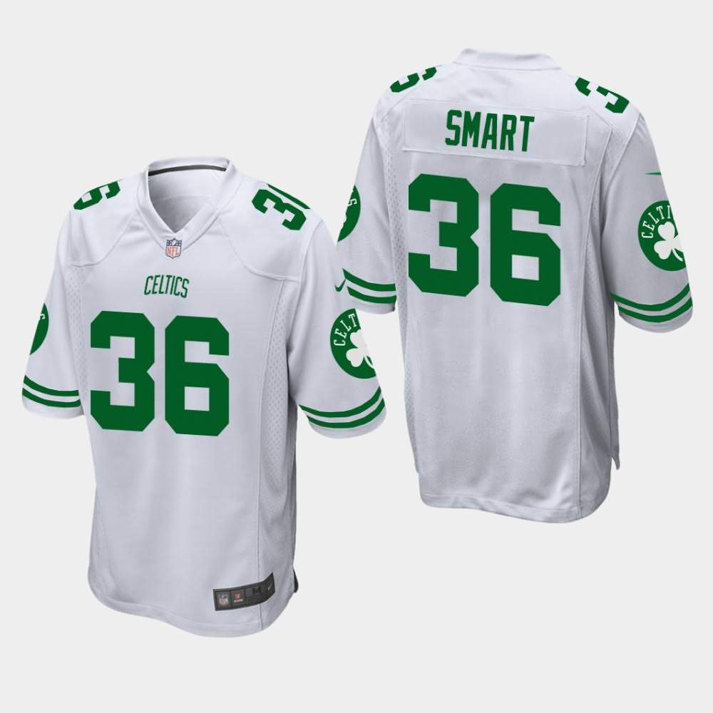 Men's Boston Celtics #36 Marcus Smart White Football Jersey AHP62E4T
