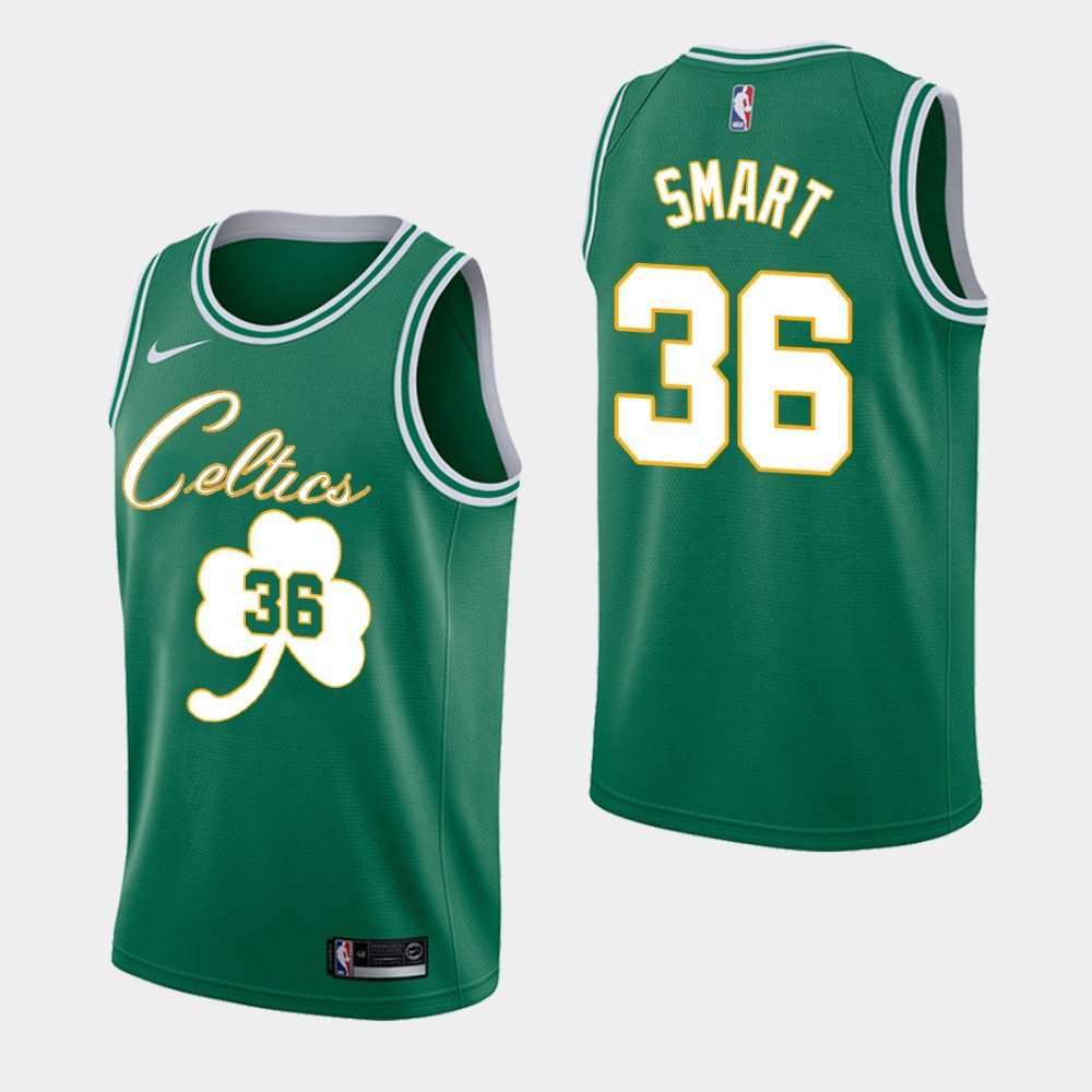 Men's Boston Celtics #36 Marcus Smart Green Fashion Forever Lucky Jersey NVG36E0I