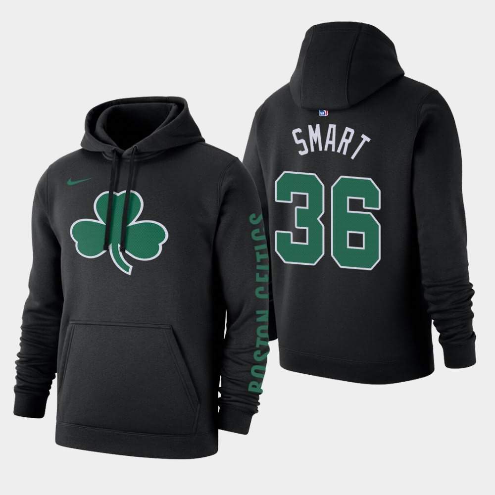 Men's Boston Celtics #36 Marcus Smart Black 2020 Season Statement Hoodie NZX22E5T