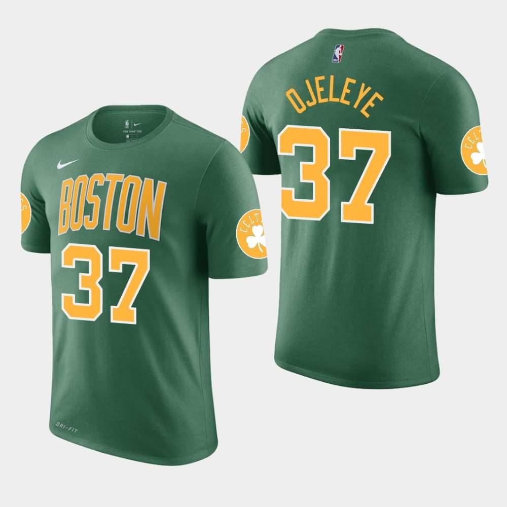 Men's Boston Celtics #37 Semi Ojeleye Green Edition Earned T-Shirt LFK46E2V