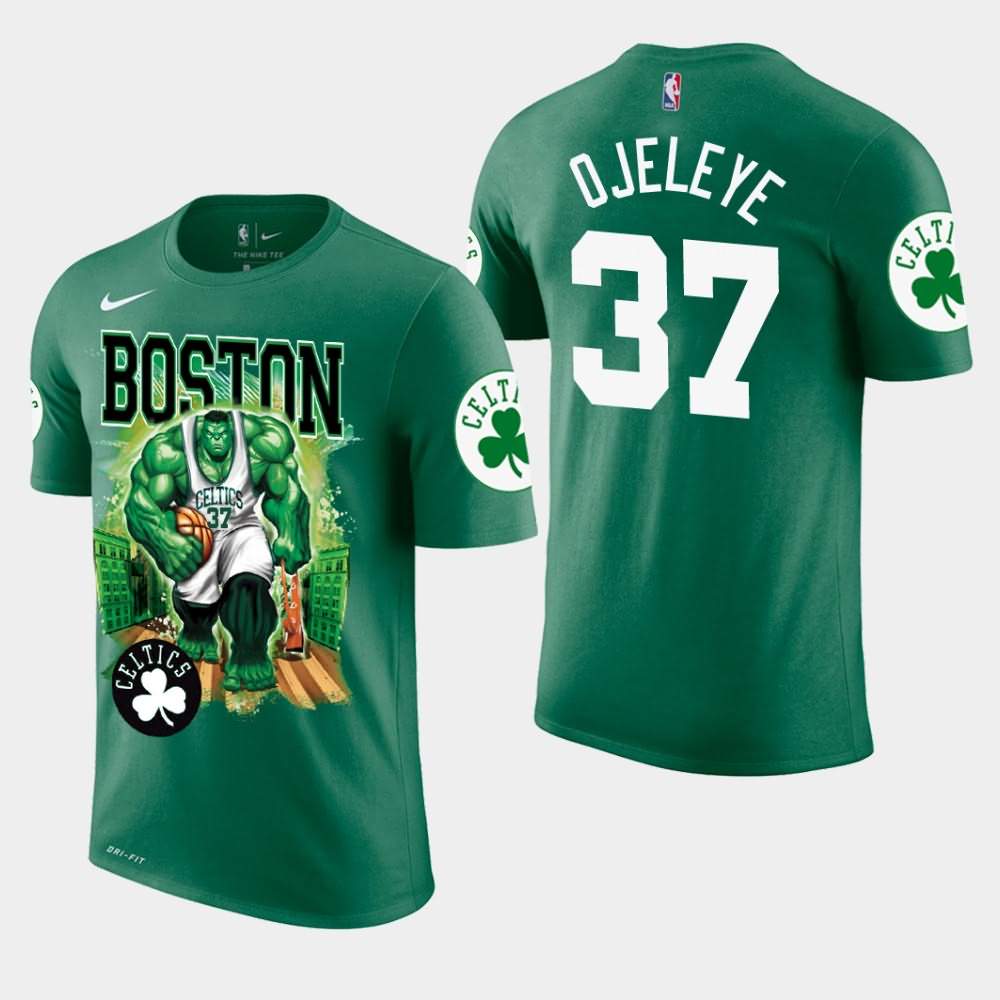 Men's Boston Celtics #37 Semi Ojeleye Green Marvel Hulk Smash T-Shirt IYY84E8L