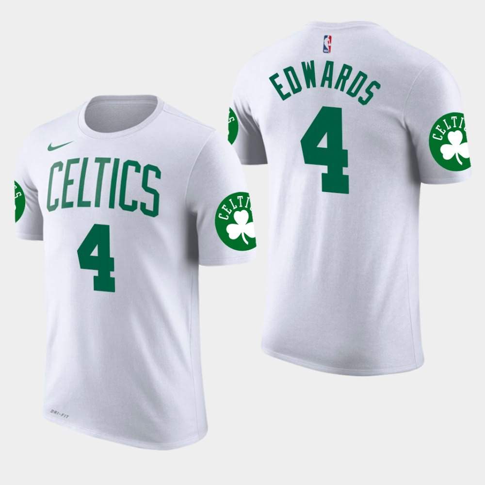 Men's Boston Celtics #4 Carsen Edwards White Edition Association T-Shirt NYI36E8M