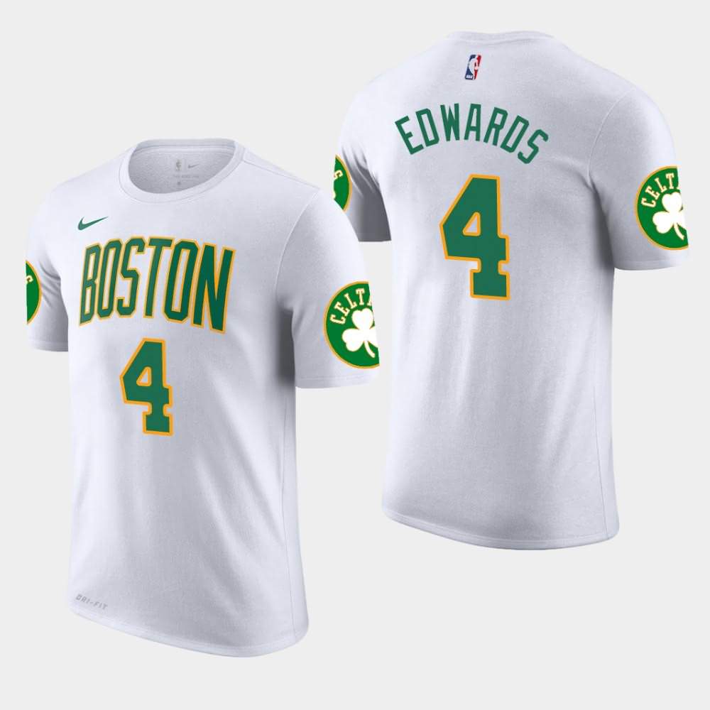 Men's Boston Celtics #4 Carsen Edwards White Edition City T-Shirt TXB38E4S