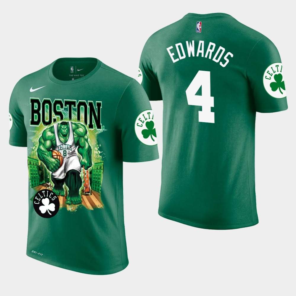 Men's Boston Celtics #4 Carsen Edwards Green Marvel Hulk Smash T-Shirt AGJ20E4A