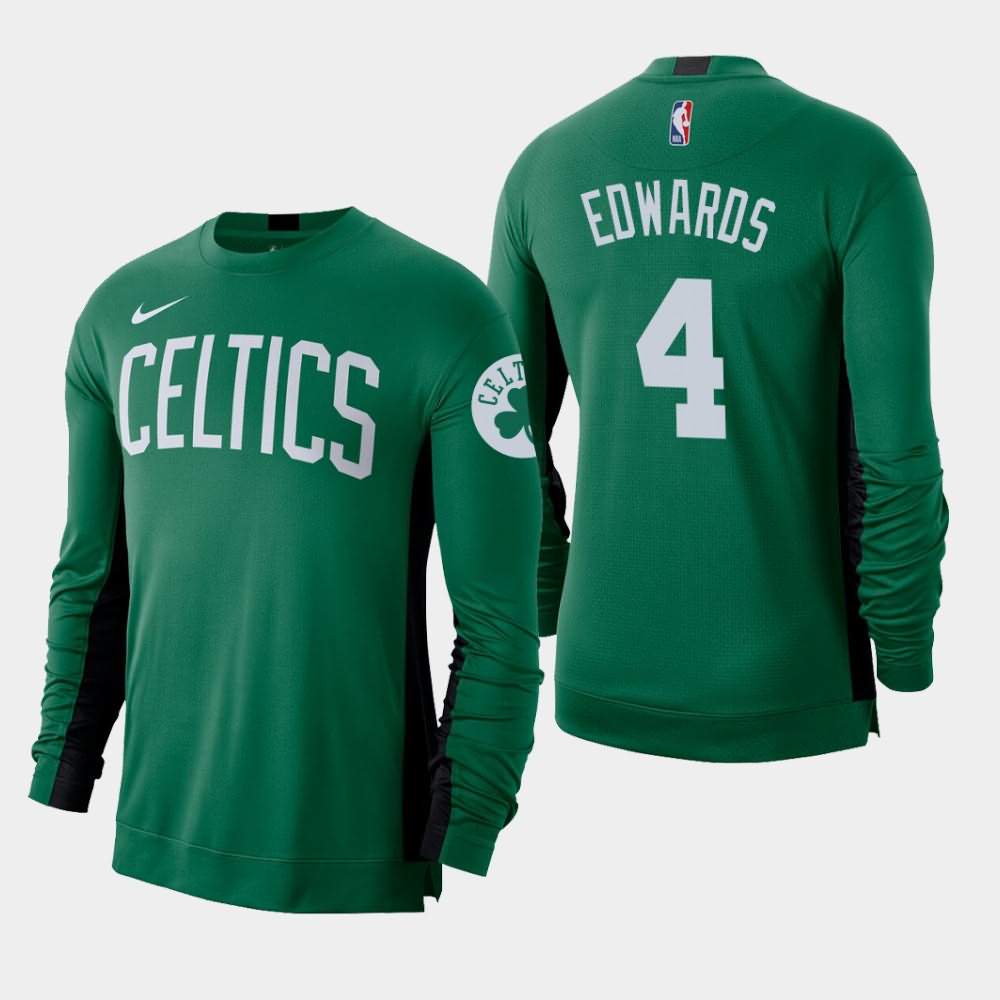 Men's Boston Celtics #4 Carsen Edwards Kelly Green Long Sleeve Shooting Performance T-Shirt OWG68E4E