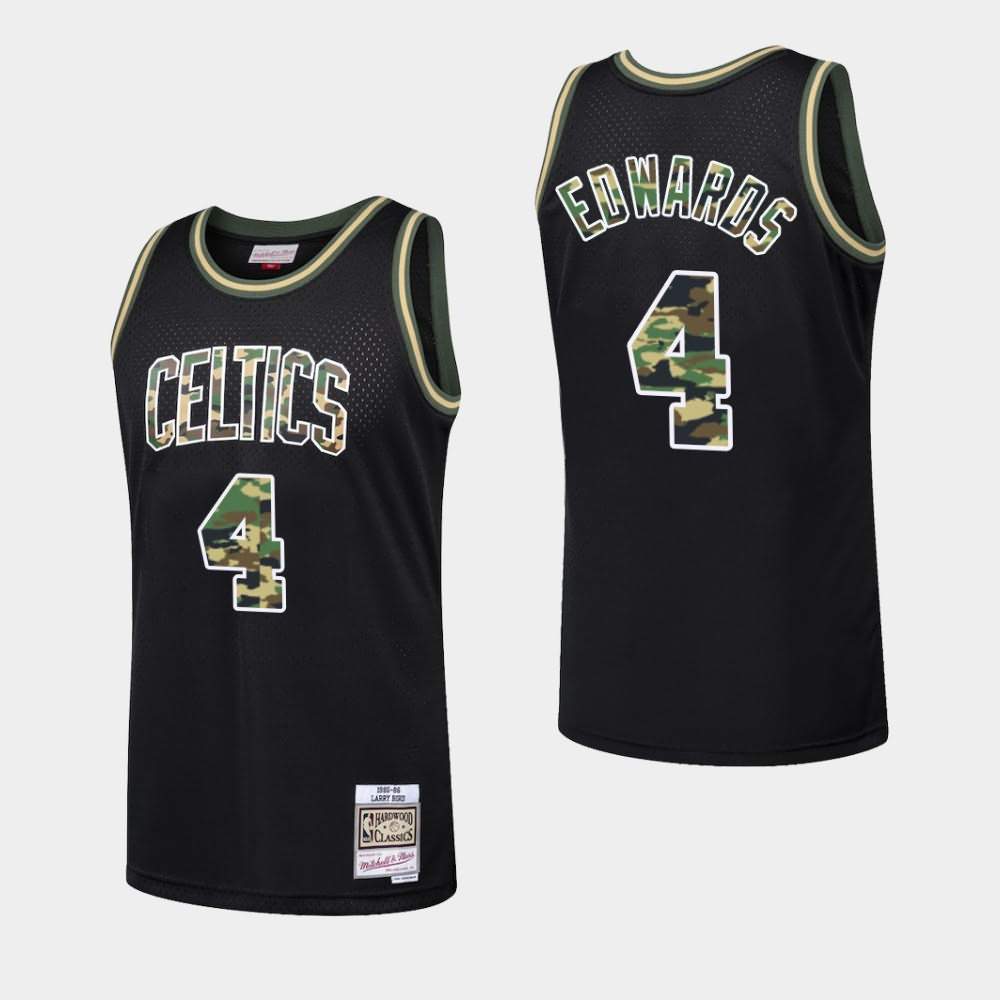 Men's Boston Celtics #4 Carsen Edwards Black Fashion Straight Fire Camo Jersey DCD82E7T