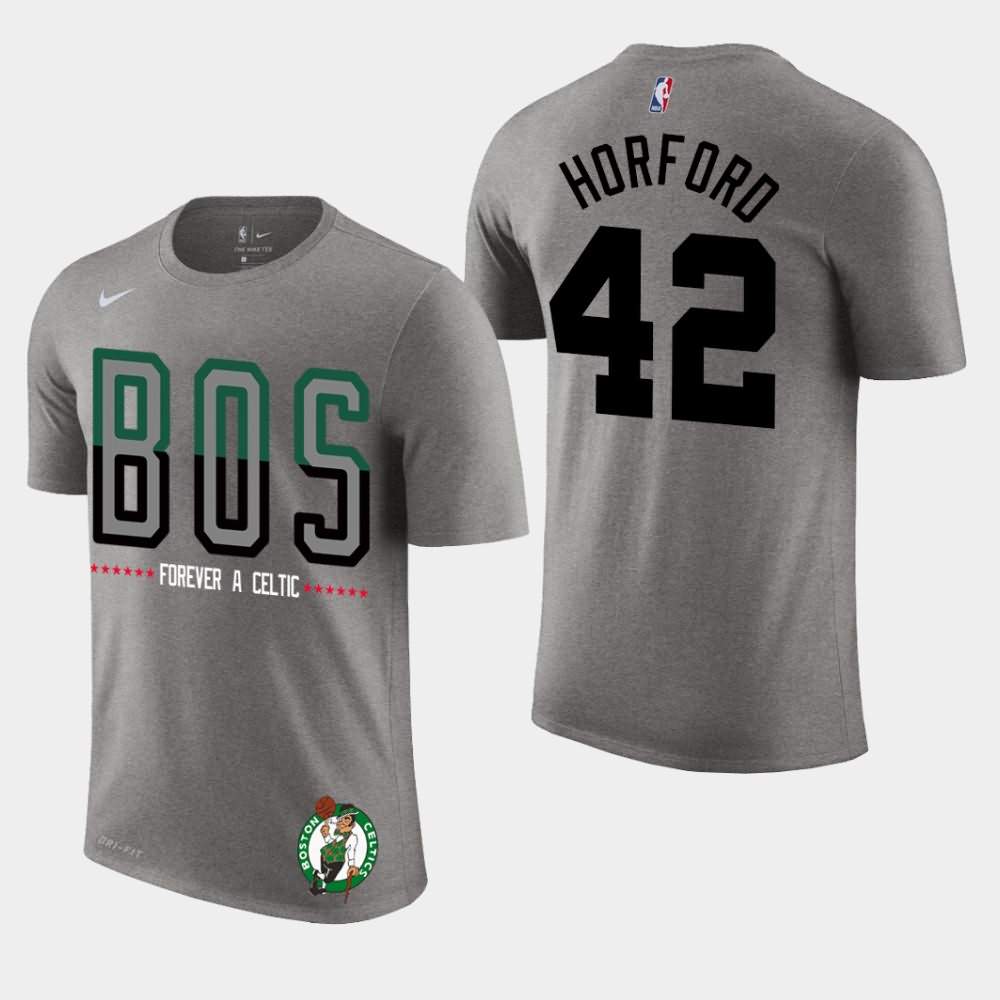 Men's Boston Celtics #42 Al Horford Gray Essential Performance Team Attitude T-Shirt ZMI34E4Y