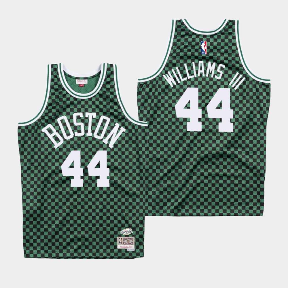 Men's Boston Celtics #44 Robert Williams III Green Checkerboard Jersey KQH42E7T
