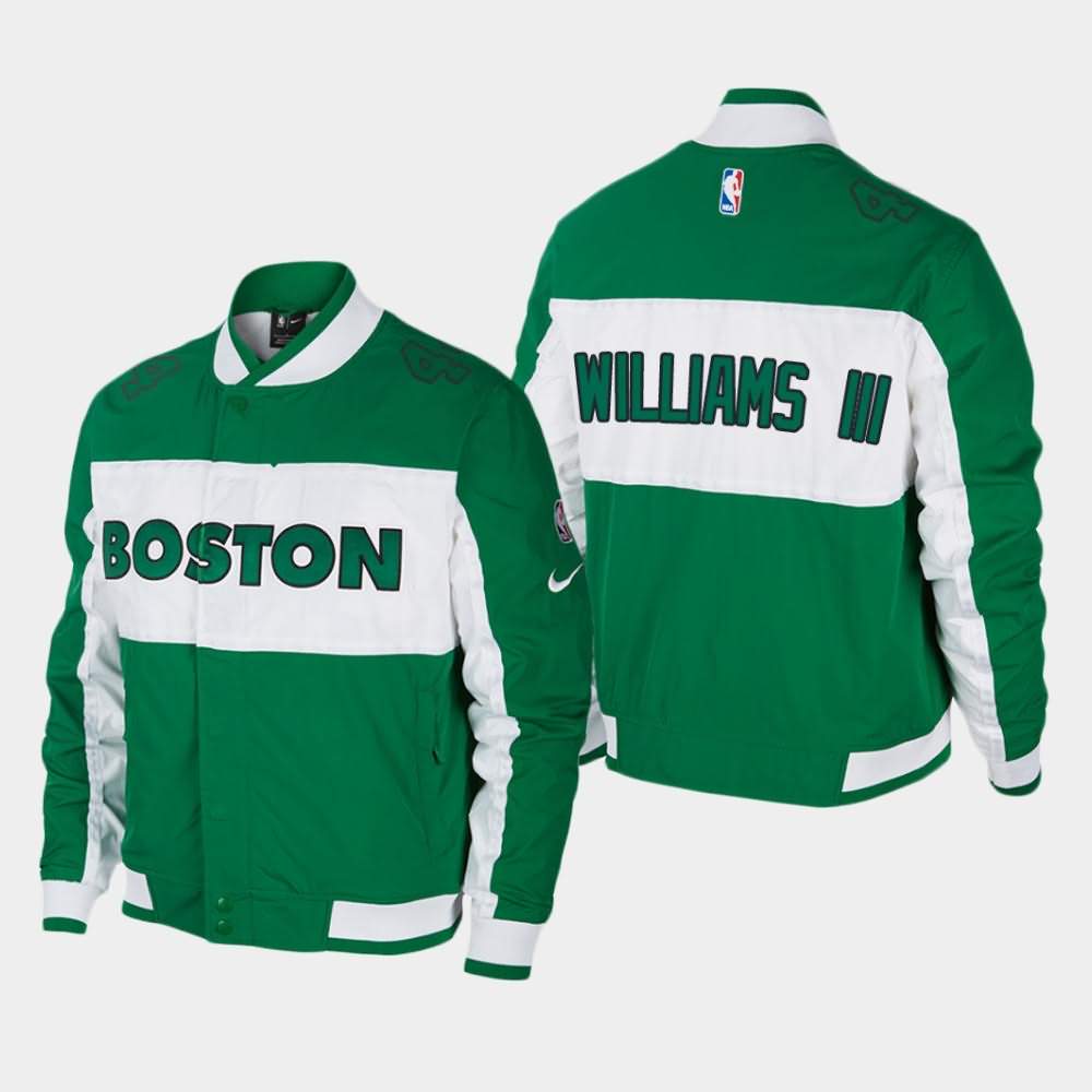 Men's Boston Celtics #44 Robert Williams III Green Full-Zip Courtside Icon Jacket NIR61E3R