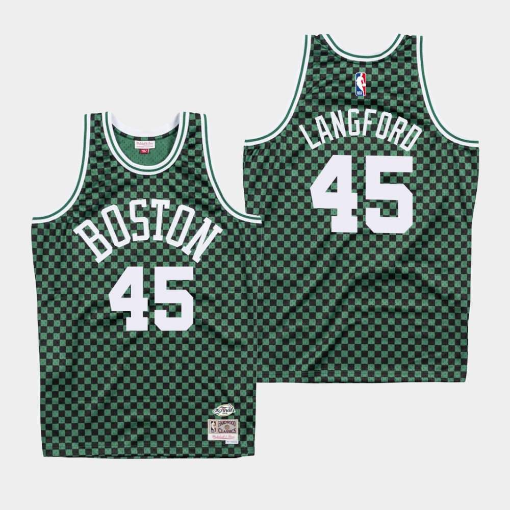 Men's Boston Celtics #45 Romeo Langford Green Checkerboard Jersey LUV38E4S
