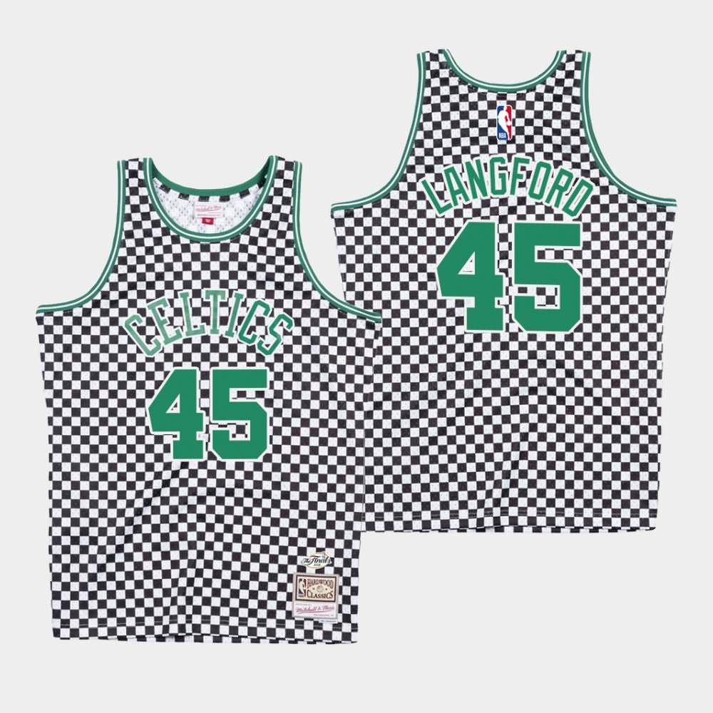 Men's Boston Celtics #45 Romeo Langford White Checkerboard Jersey OEI32E1H