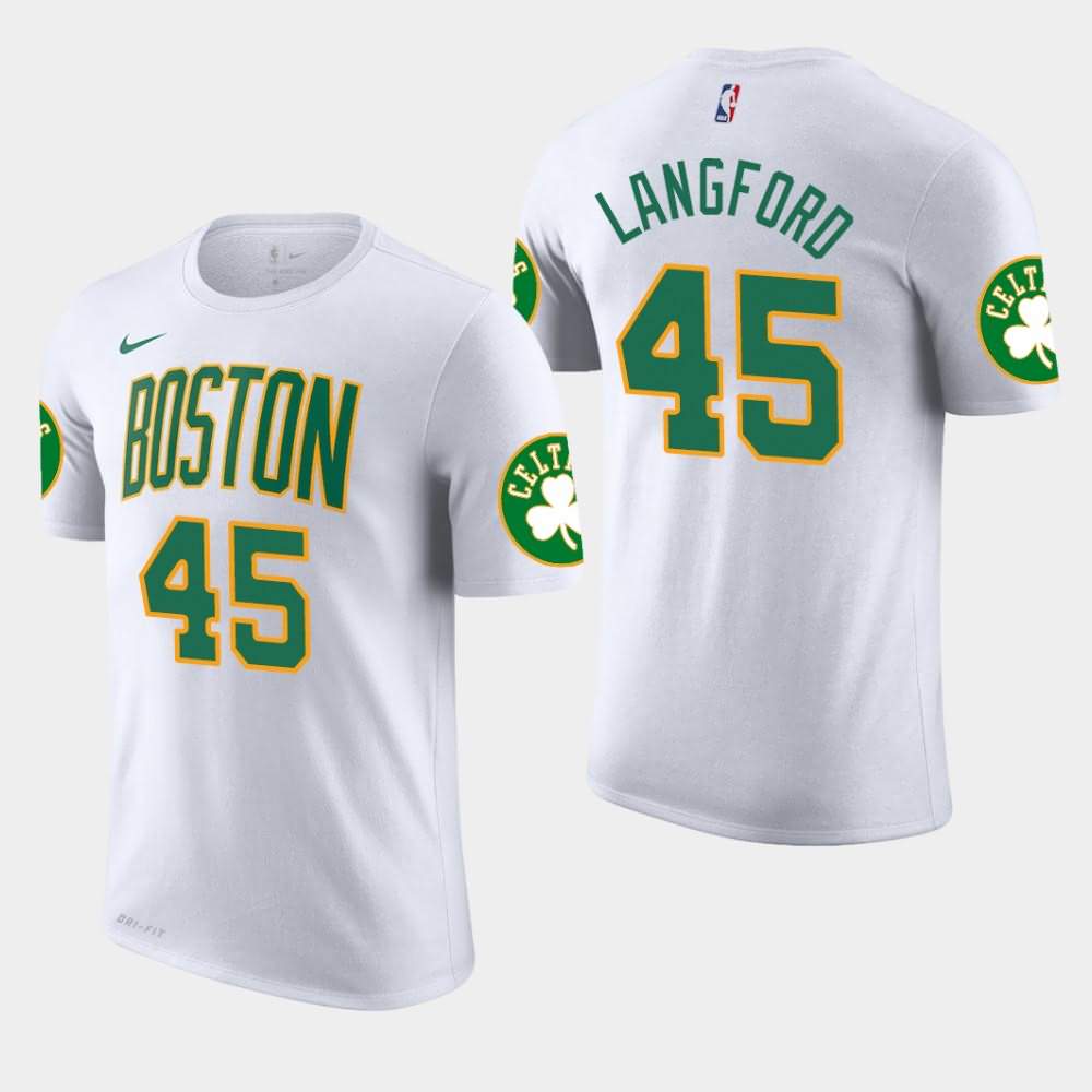 Men's Boston Celtics #45 Romeo Langford White Edition City T-Shirt KHT05E4Q