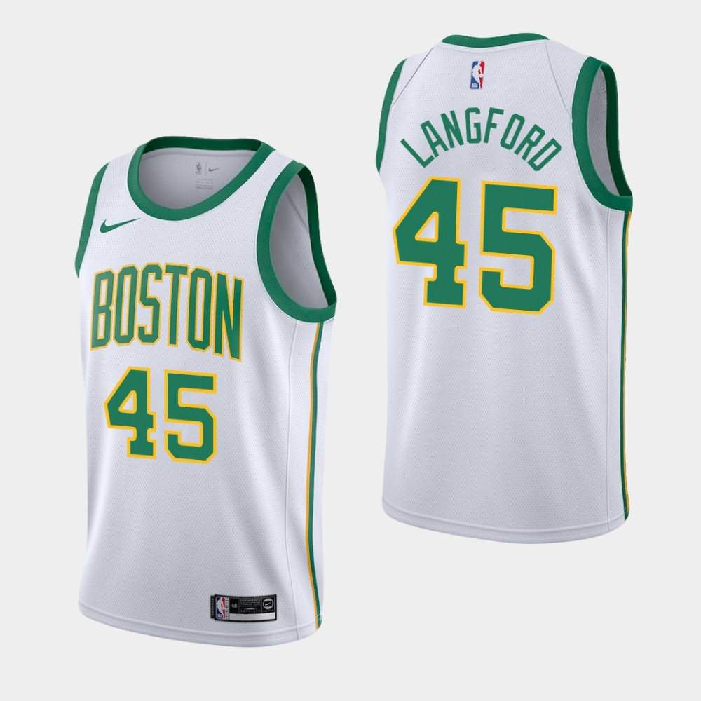 Men's Boston Celtics #45 Romeo Langford White City Jersey ADY84E8V