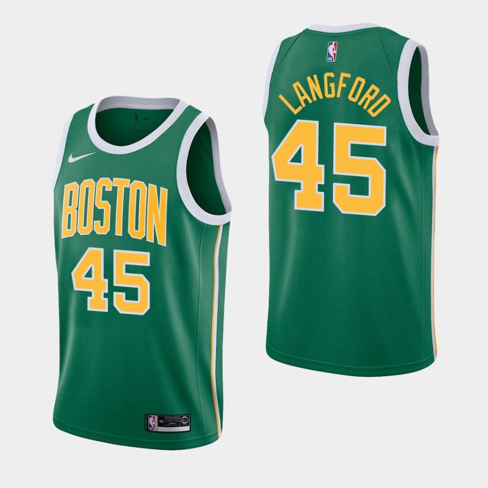 Men's Boston Celtics #45 Romeo Langford Green Earned Jersey GLG41E7V