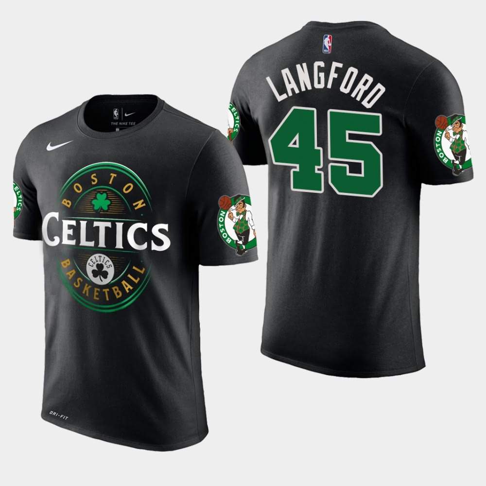 Men's Boston Celtics #45 Romeo Langford Black Forever Lucky T-Shirt KAF61E6O