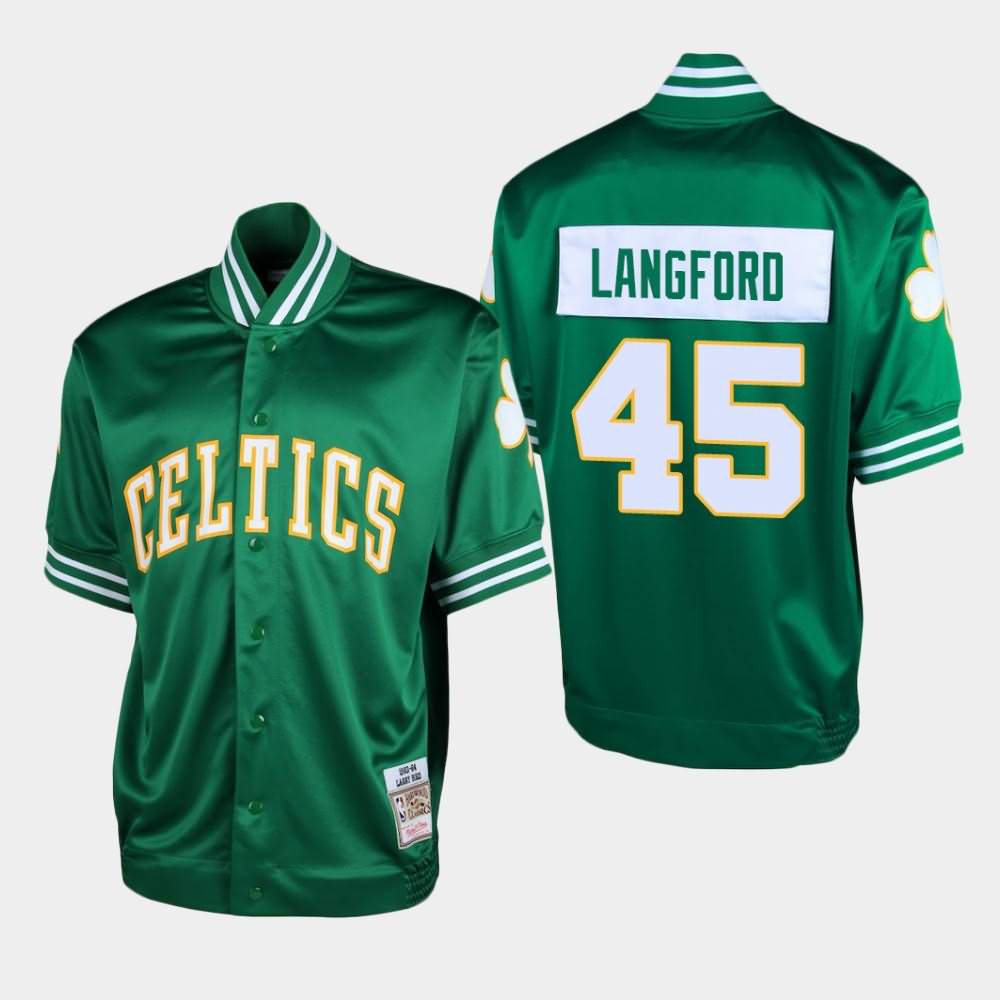 Men's Boston Celtics #45 Romeo Langford Green Shooting T-Shirt KII72E7C