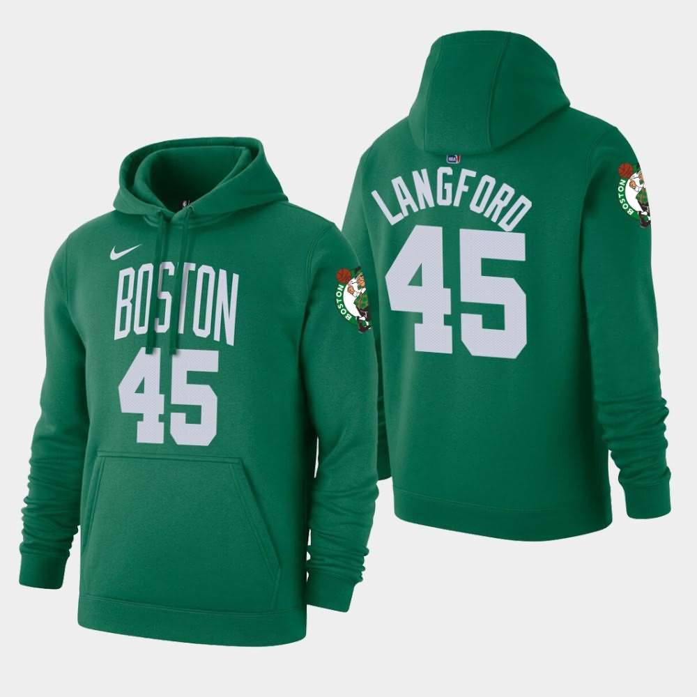 Men's Boston Celtics #45 Romeo Langford Kelly Green 2020 Season Icon Hoodie MYK47E2U