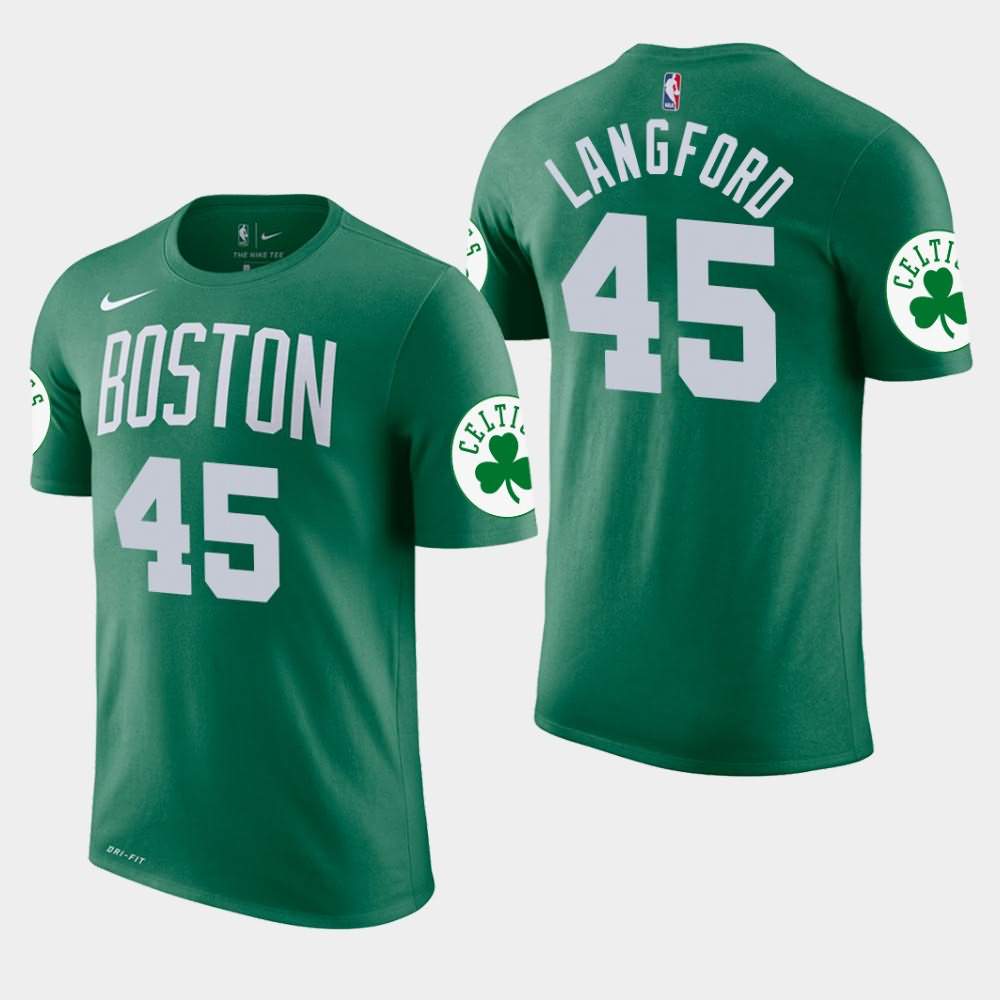 Men's Boston Celtics #45 Romeo Langford Green Edition Icon T-Shirt EKW84E4Q